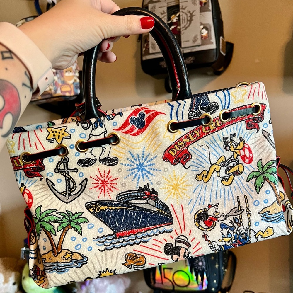SOLD Disney Dooney & Bourke Cruise Line Sketch Tassel Tote - Picture 2 of 8